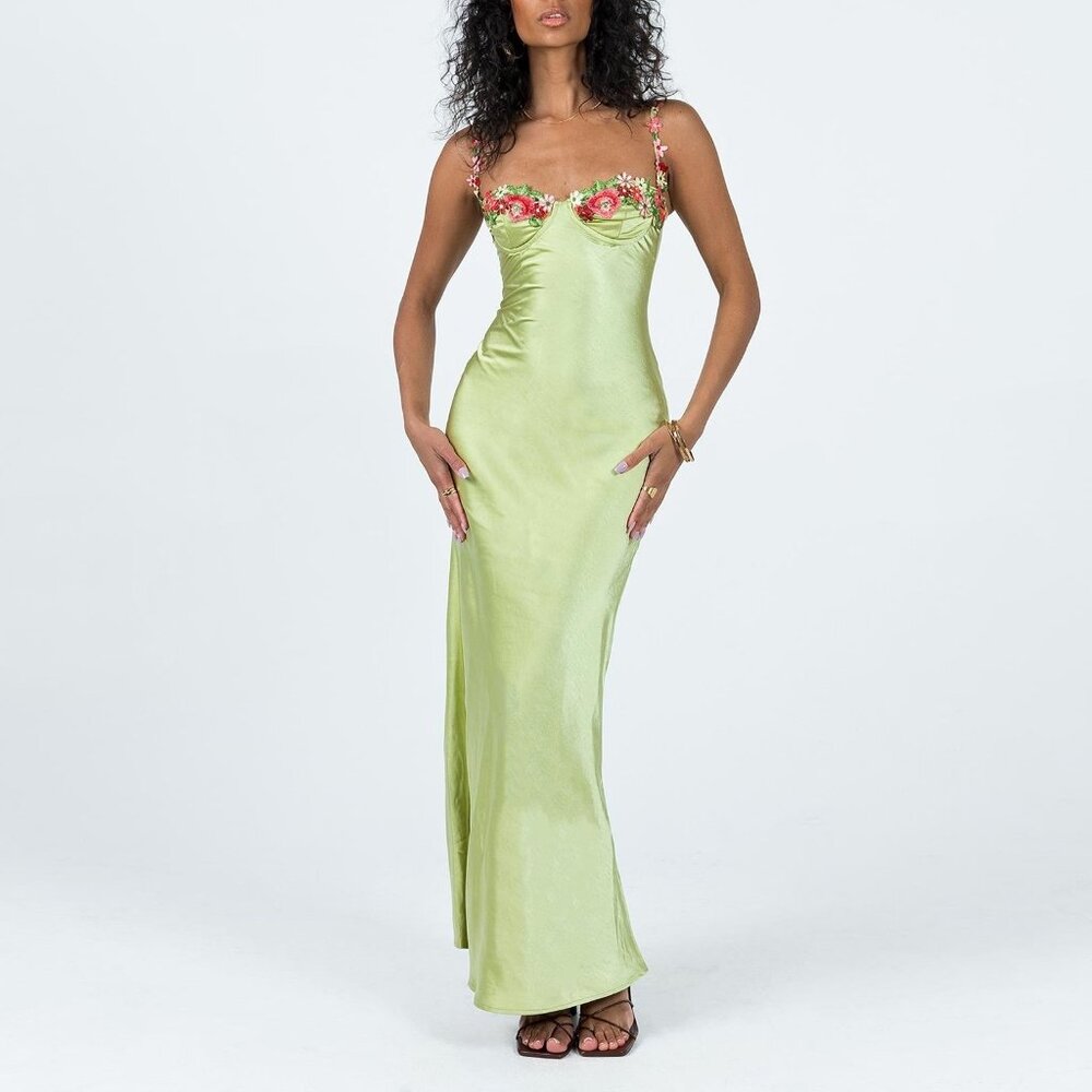 Princess Polly Kenzie Maxi Dress Green - Picture 2 of 4